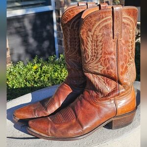 Lucchese Men's Mad Dog Burnished Western Snip Toe Boots 12D